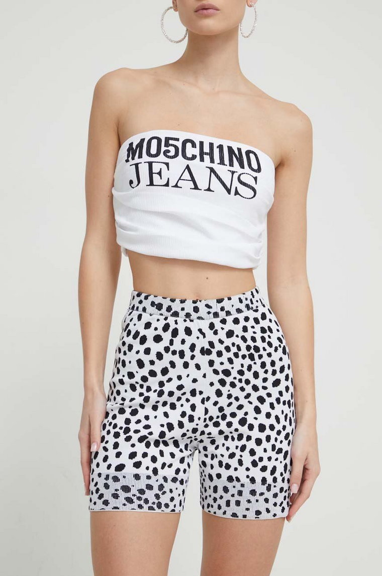 Moschino Jeans szorty damskie wzorzyste high waist