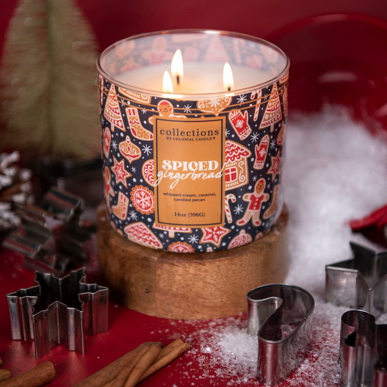 Sojowa świeca zapachowa w szkle 3 knoty Colonial Candle 396 g Piernik Spiced Gingerbread