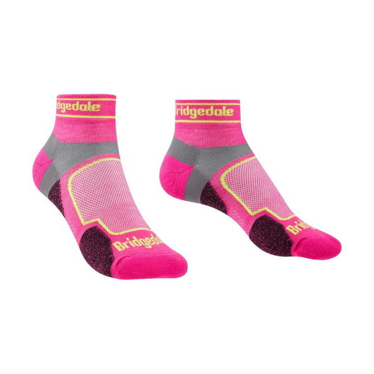 Damskie skarpety do biegania Bridgedale Ultralight T2 Coolmax Sport Low pink - 41-43