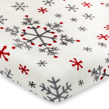 4Home Świąteczne prześcieradło mikroflanela Snowflakes, 160 x 200 cm