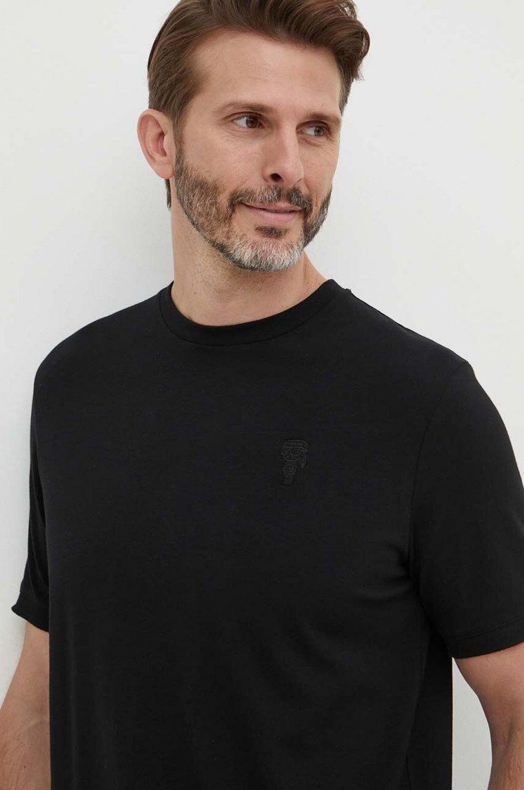 Karl Lagerfeld t-shirt męski kolor czarny gładki 542221.755055