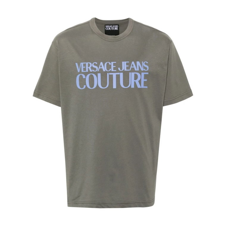 Męskie Szare T-shirty & Pola Ss24 Versace Jeans Couture