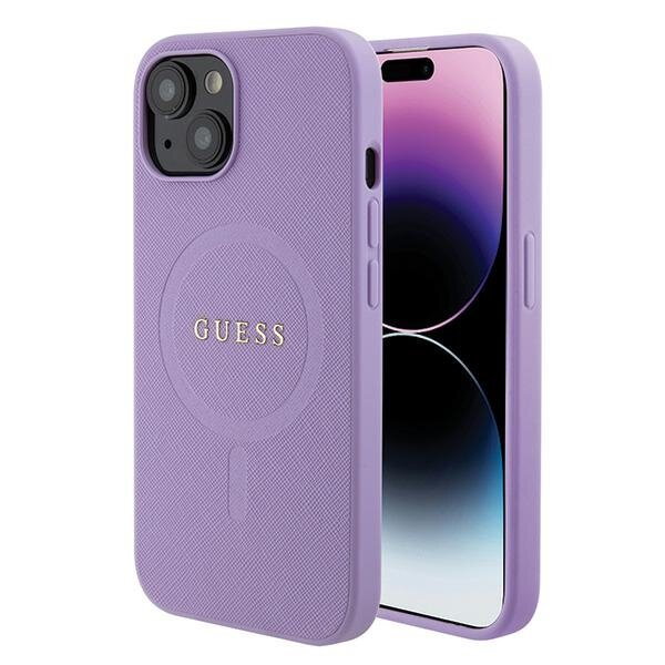Guess GUHMP15SPSAHMCU iPhone 15 6.1" fioletowy/purple hardcase Saffiano MagSafe
