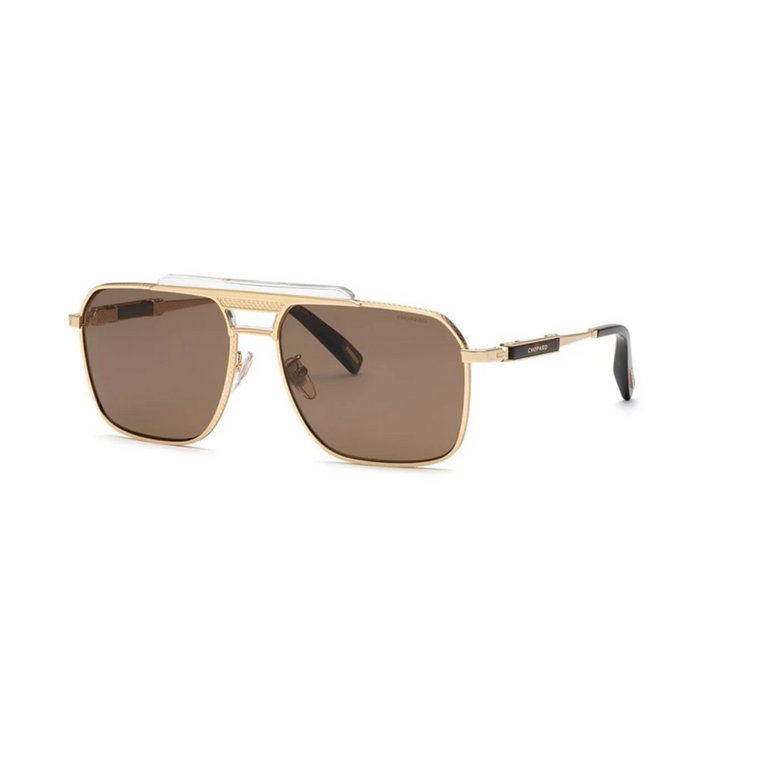 Okulary przeciwsłoneczne w różowym złocie z brązowymi soczewkami Chopard