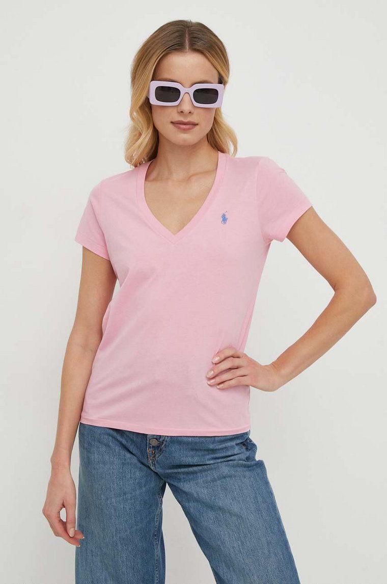 Polo Ralph Lauren t-shirt bawełniany kolor różowy