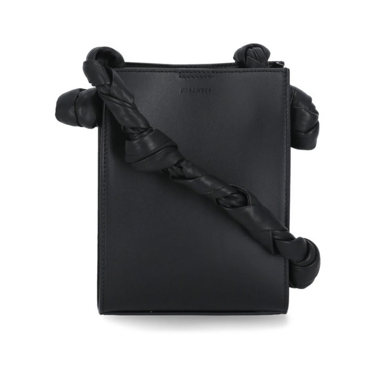 Elegancka czarna skórzana torba na ramię Jil Sander