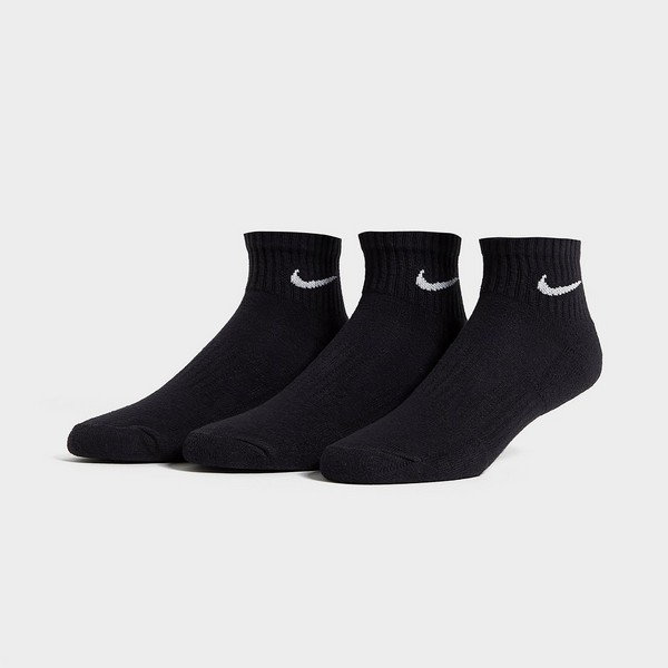 NIKE 3 PACK CUSHIONED QUARTER SOCKS