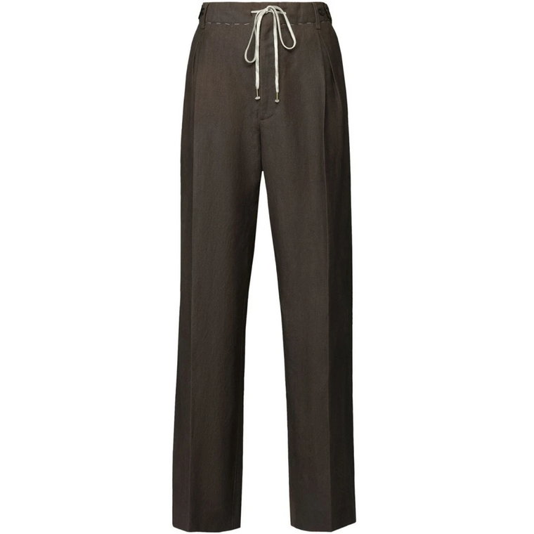 Spodnie z szerokimi nogawkami i sznurkiem w kolorze brązowym Maison Margiela