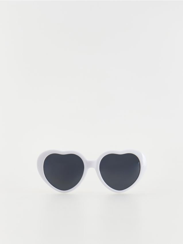 Reserved - Okulary przeciwsłoneczne serca - biały