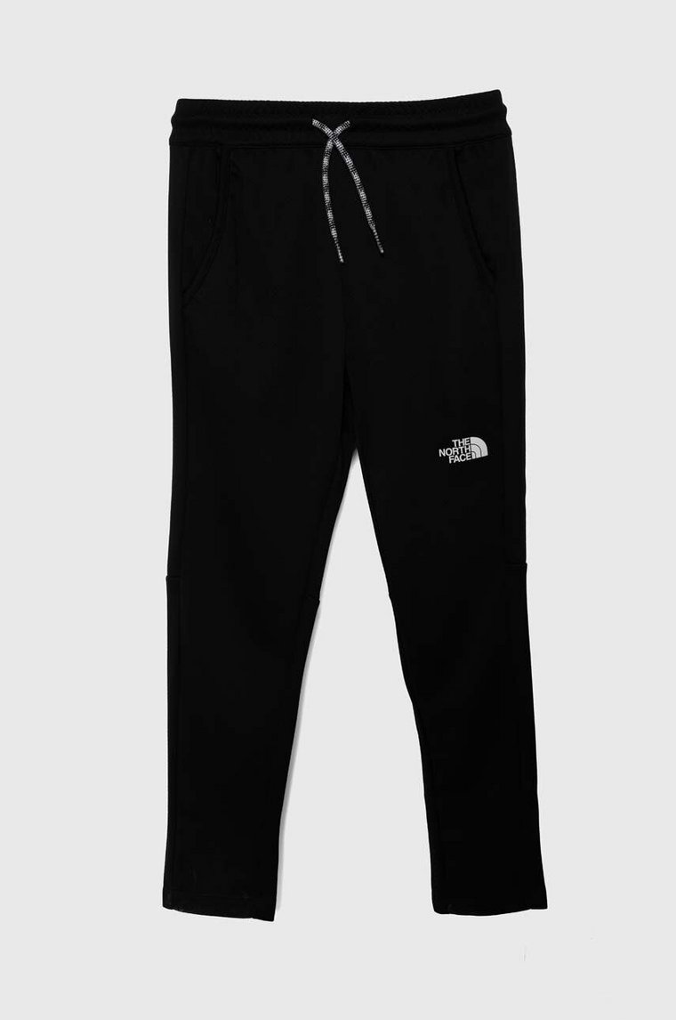 The North Face spodnie dresowe dziecięce NEVER STOP PANT kolor czarny z nadrukiem