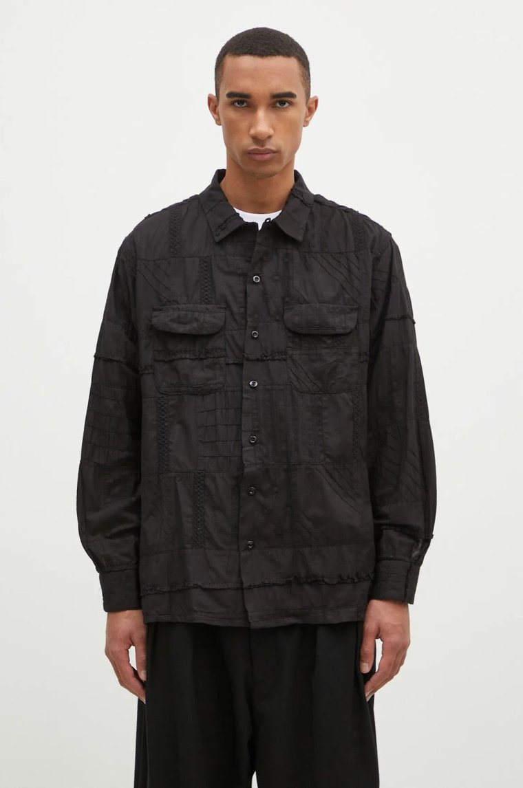 Engineered Garments koszula bawełniana Classic Shirt męska kolor czarny regular z kołnierzykiem klasycznym 24F1A005.SW019