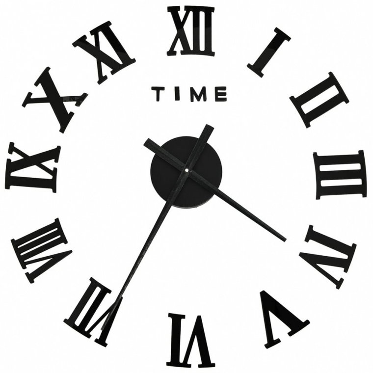 Zegar ścienny 3D, nowoczesny design, czarny, 100 cm, XXL kod: V-325159