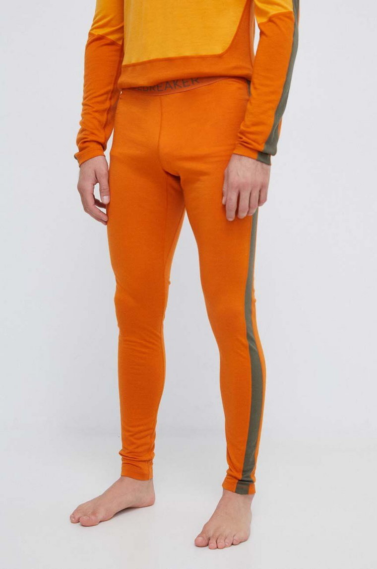 Icebreaker legginsy funkcyjne 200 Oasis Sonebula kolor pomarańczowy