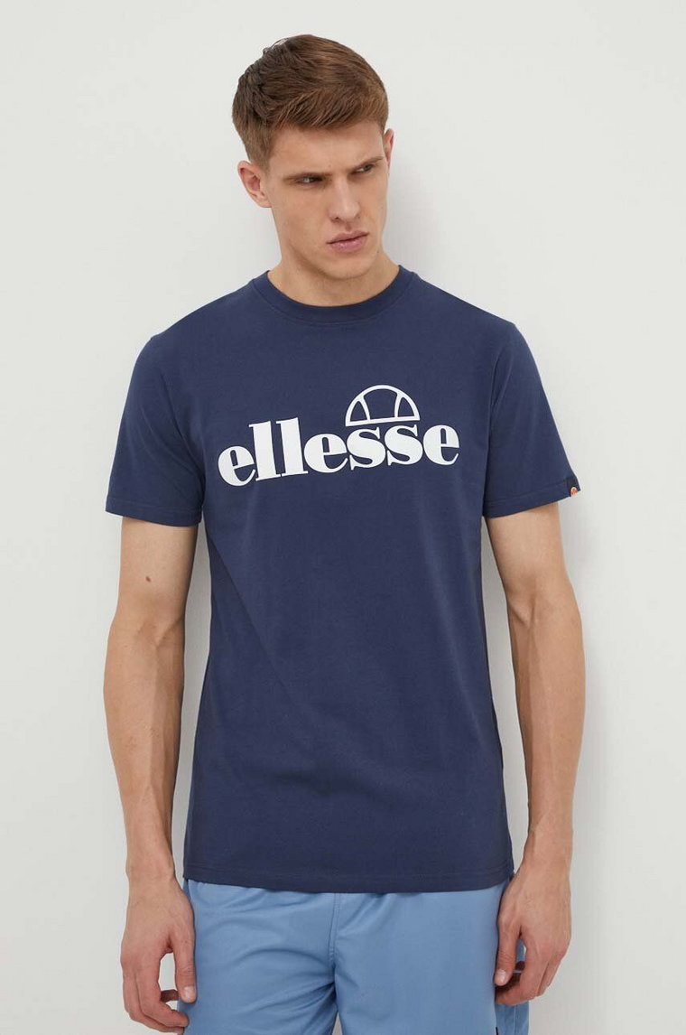 Ellesse t-shirt bawełniany Fuenti Tee męski kolor granatowy z nadrukiem SHP16469