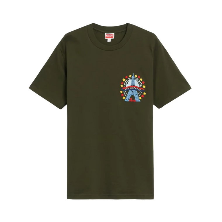 T-shirt z haftem Wieży Eiffla Kenzo
