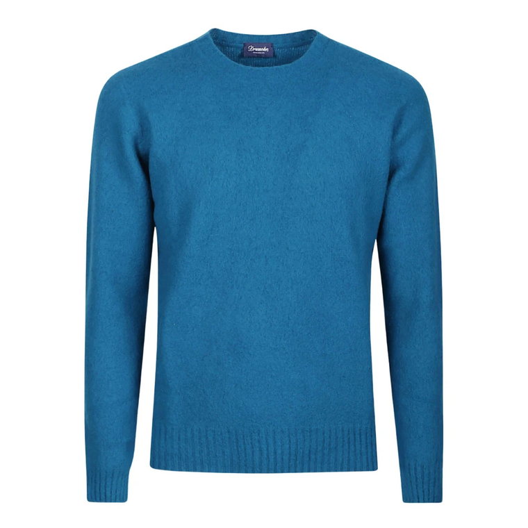 Niebieski Sweter z Okrągłym Dekoltem Drumohr