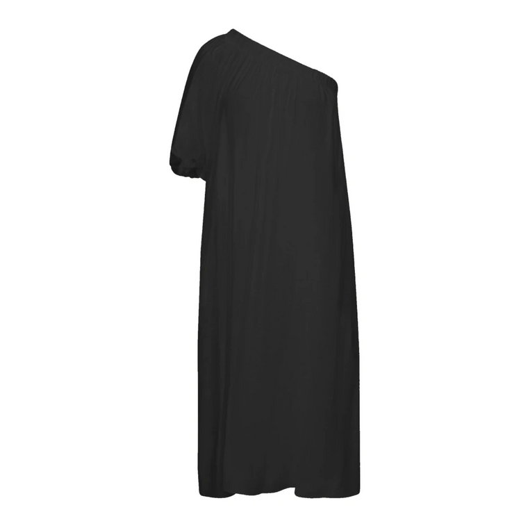 Asym Puff Sukienka Czarna Co'Couture