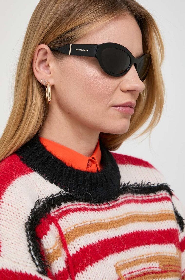 Michael Kors okulary przeciwsłoneczne BURANO damskie kolor czarny 0MK2198