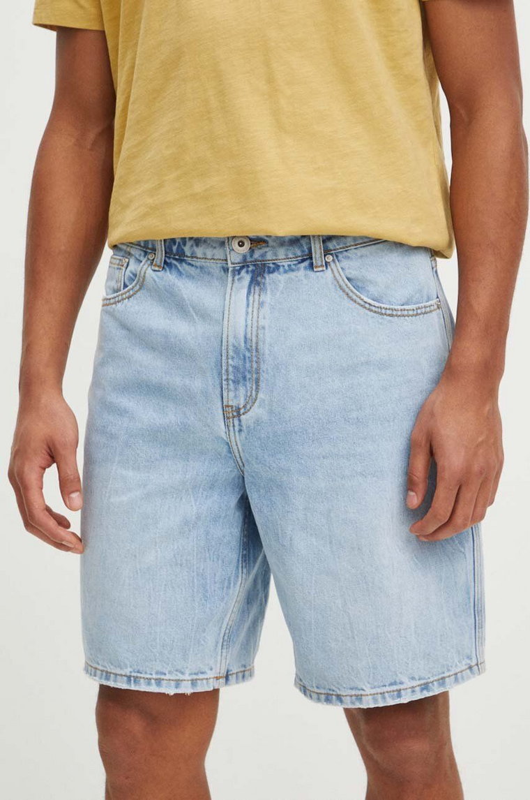 Medicine szorty jeansowe bawełniane męskie kolor niebieski