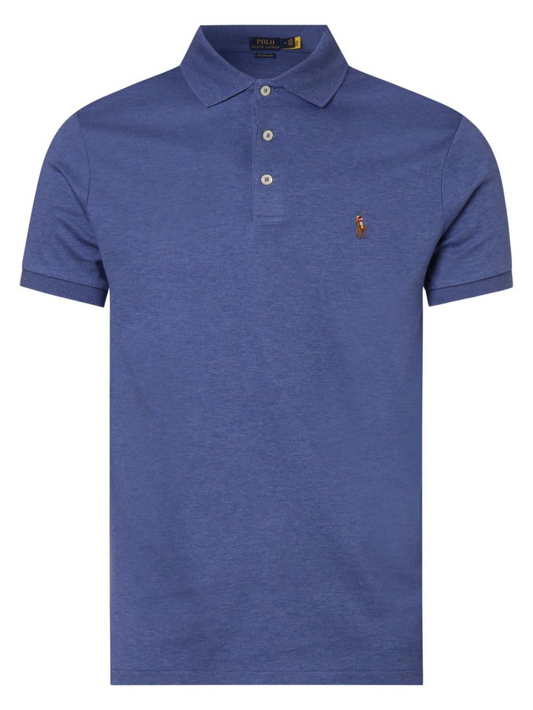Polo Ralph Lauren - Męska koszulka polo  Custom Slim Fit, niebieski