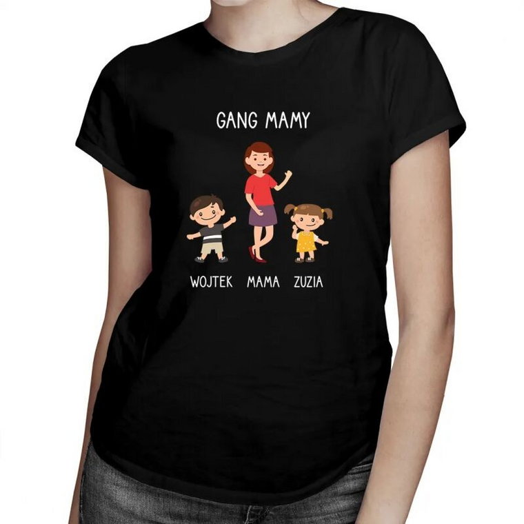 Gang mamy - damska koszulka na prezent produkt personalizowany