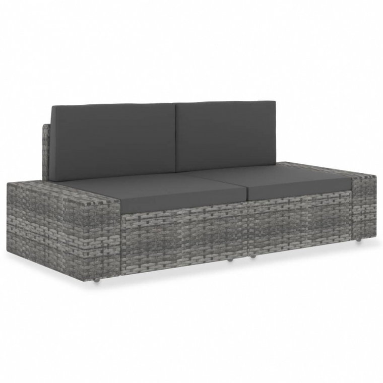 Sofa modułowa 2-osobowa, rattan PE, szara kod: V-49525