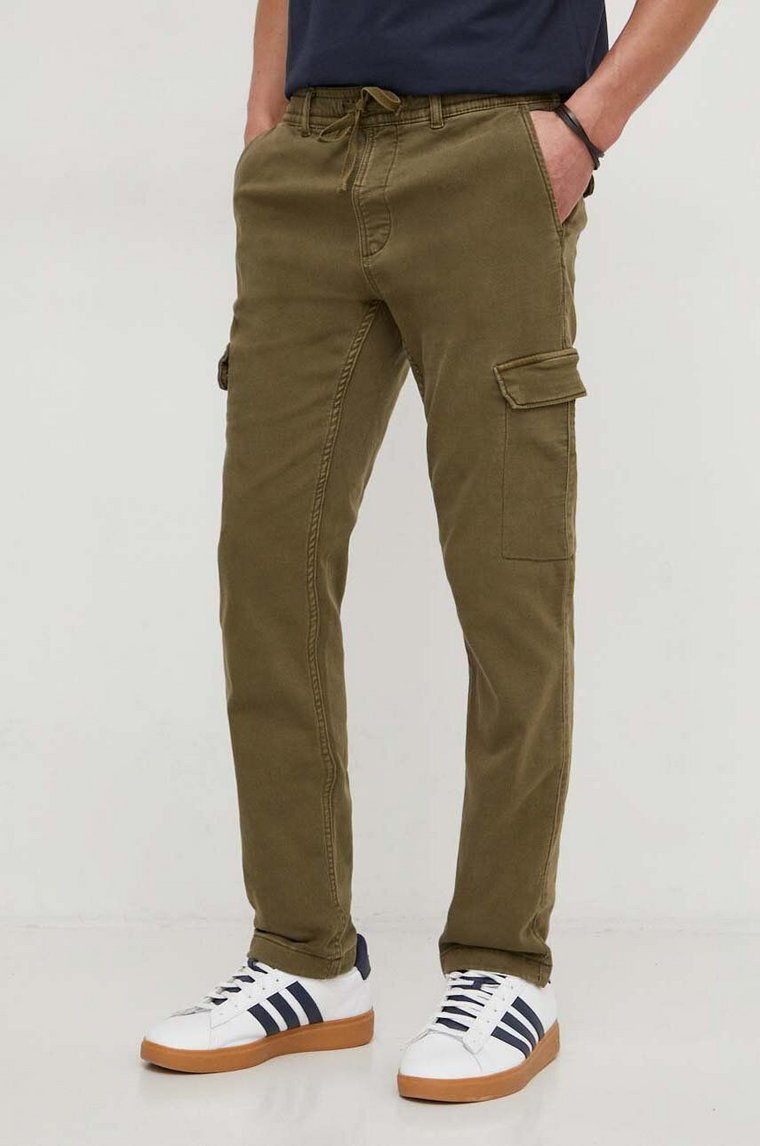 Pepe Jeans spodnie GYMDIGO CARGO PANT męskie kolor zielony dopasowane PM211652