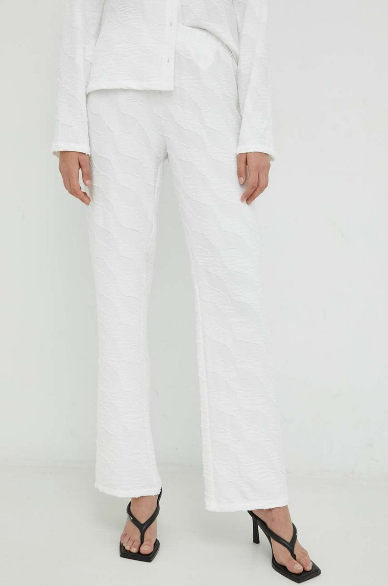 Résumé spodnie damskie kolor biały proste high waist
