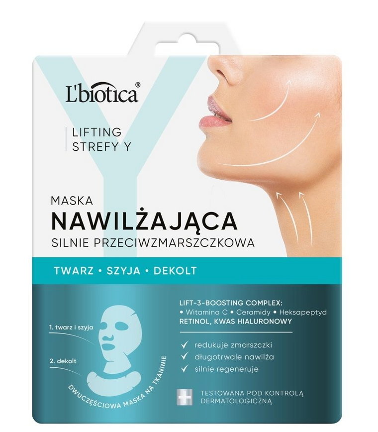 L'biotica Lifting Strefy Y Nawilżająca Maska do twarzy