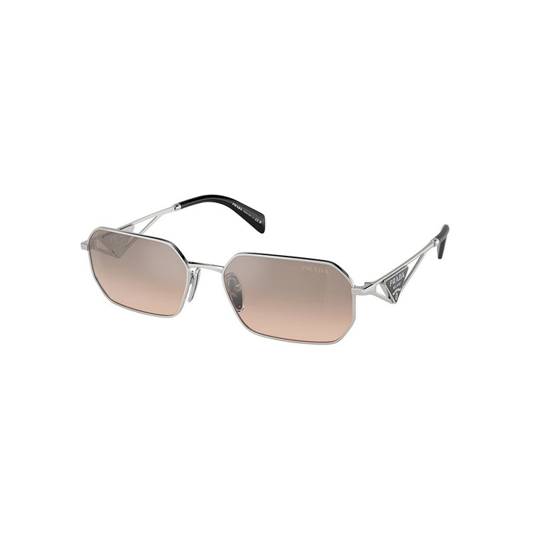Stylowe okulary przeciwsłoneczne z brązowymi lustrzanymi soczewkami Prada