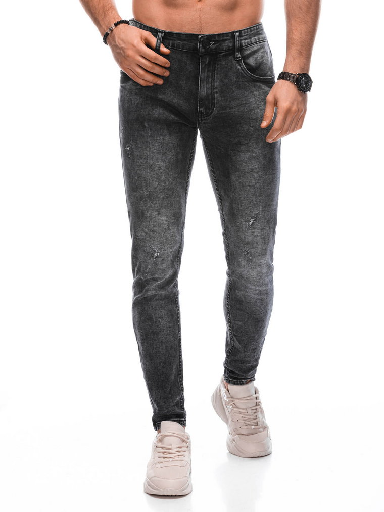 Spodnie męskie jeansowe P1438 - czarne