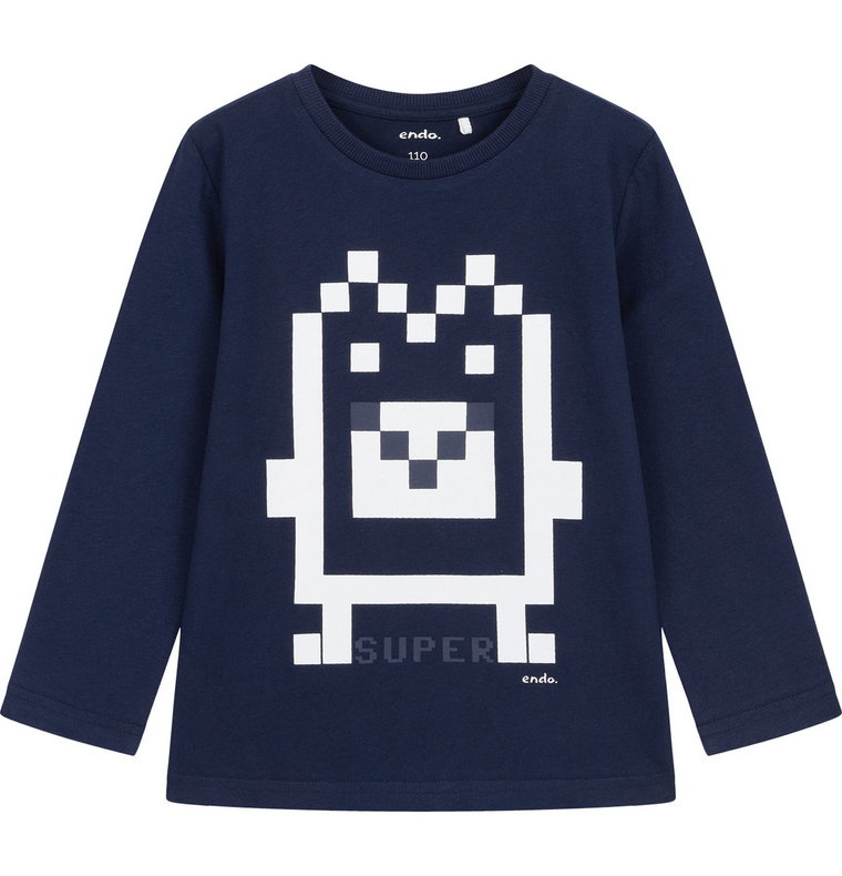 T-shirt Koszulka z Długim Rękawem Chłopięca 116  bawełna Gamer Pixel Endo