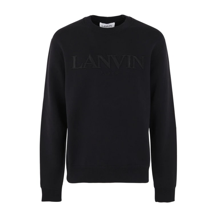 Czarna Bluza z Haftem Lanvin