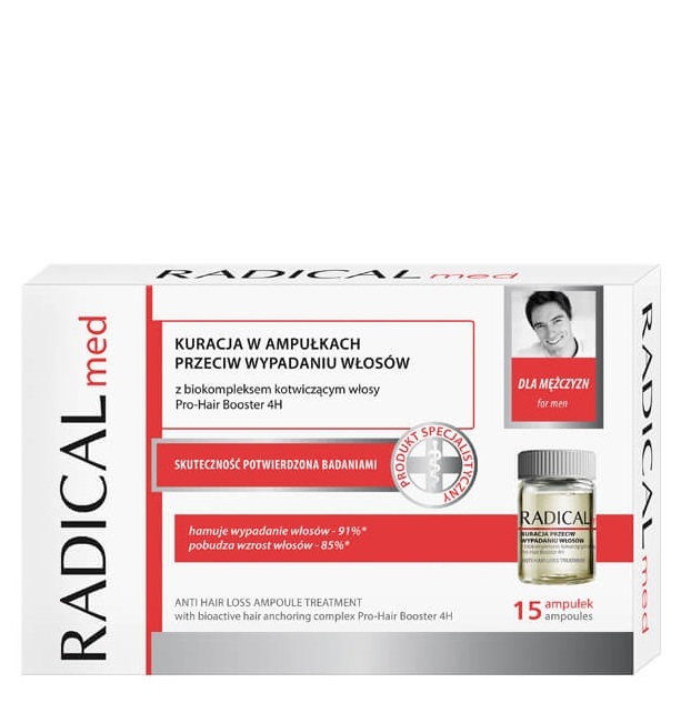 RADICAL MED Kuracja w ampułkach przeciw wypadaniu włosów dla mężczyzn 15x5ml