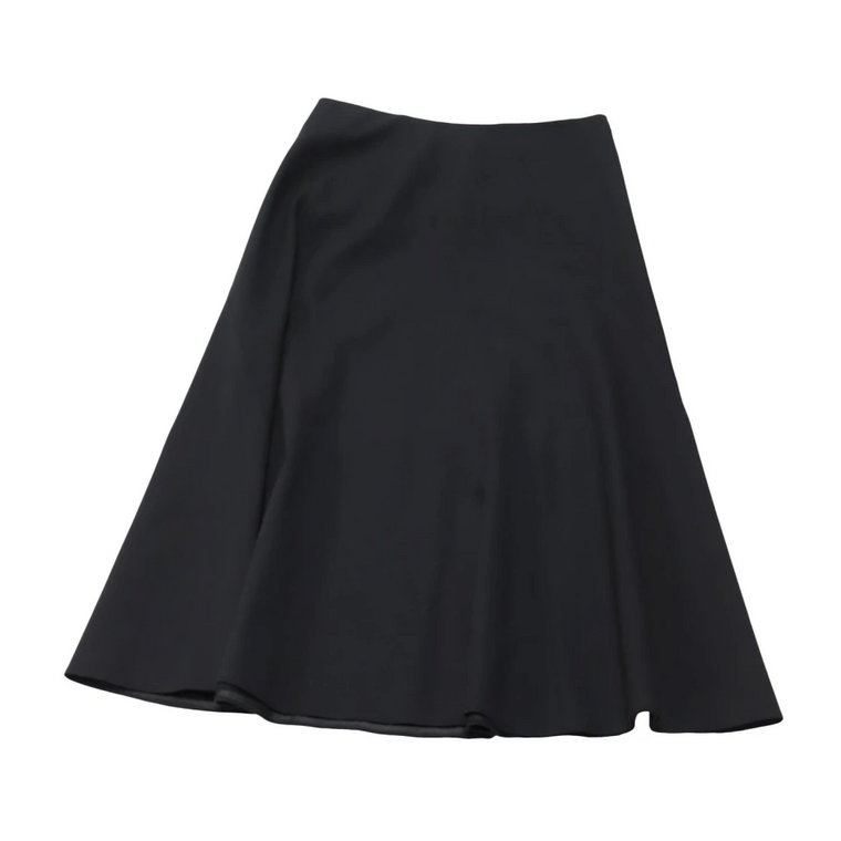 Theory Panel Skirt in Black Wool Theory