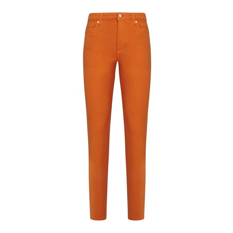 Pomarańczowe Spodnie Slim-fit Kiton