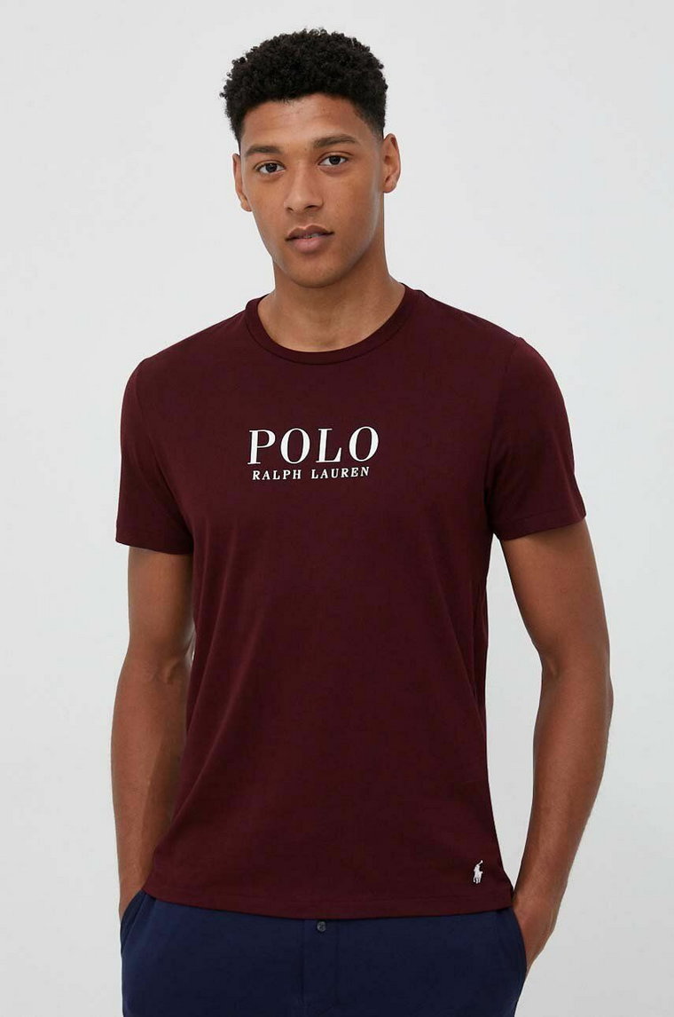 Polo Ralph Lauren t-shirt piżamowy bawełniany kolor bordowy