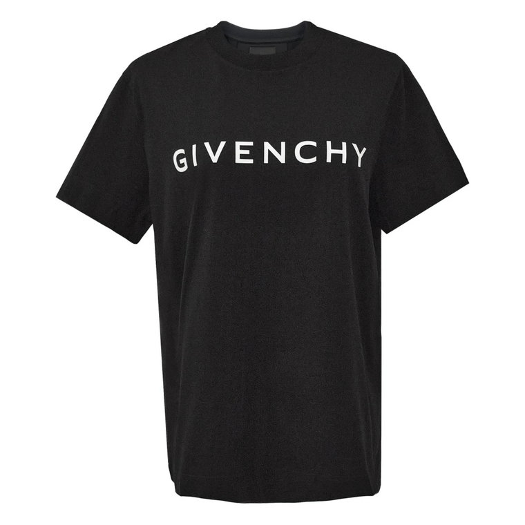 Czarna Koszulka z Podpisem Givenchy