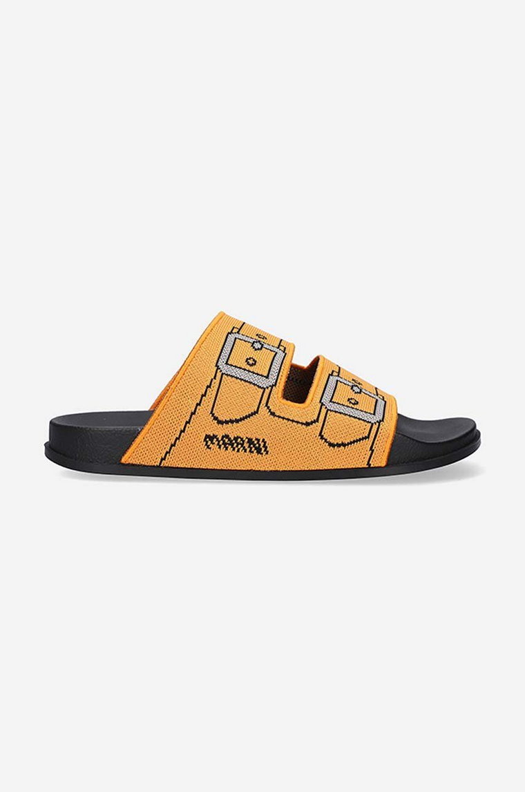 Marni klapki Sandal męskie kolor pomarańczowy SAMR003802.P4547-POMARA