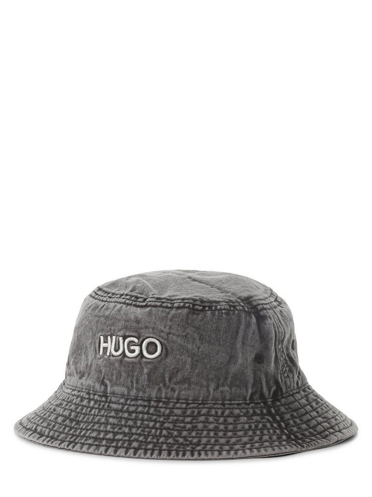 HUGO - Damski bucket hat, szary