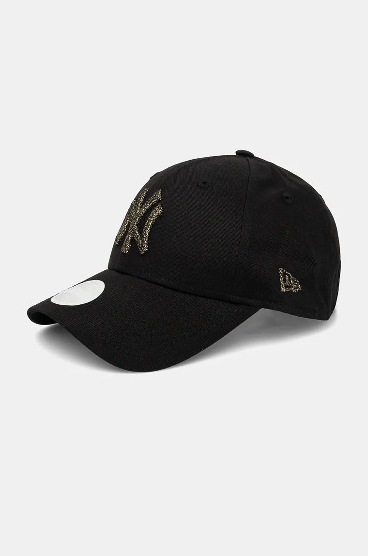 New Era czapka z daszkiem bawełniana 9FORTY NEW YORK YANKEES kolor czarny z aplikacją 60565245