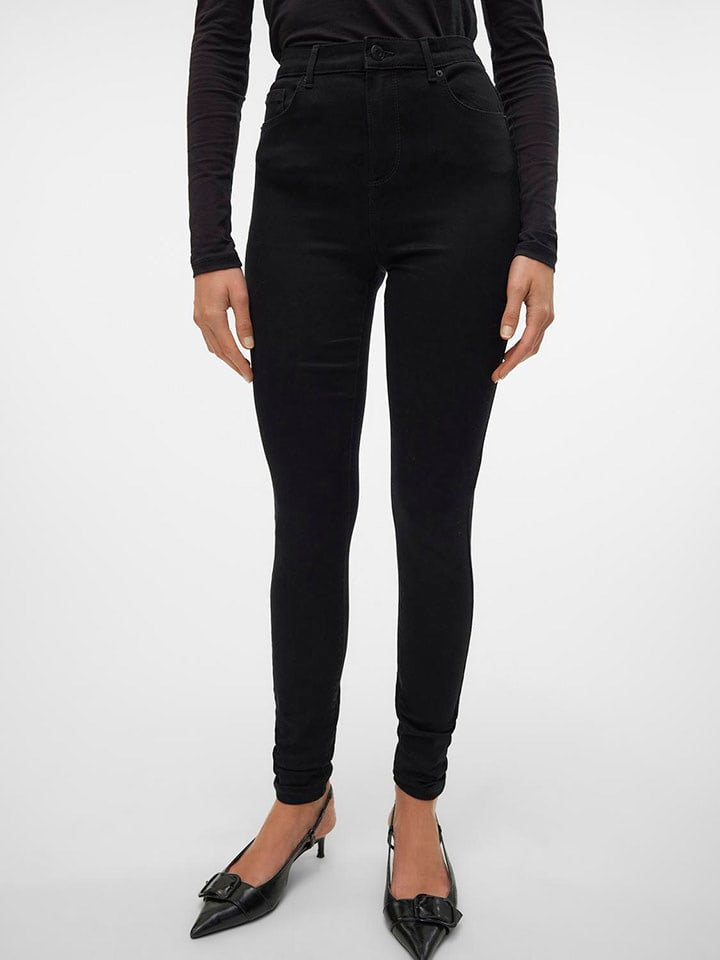 Vero Moda Dżinsy - Skinny fit - w kolorze czarnym