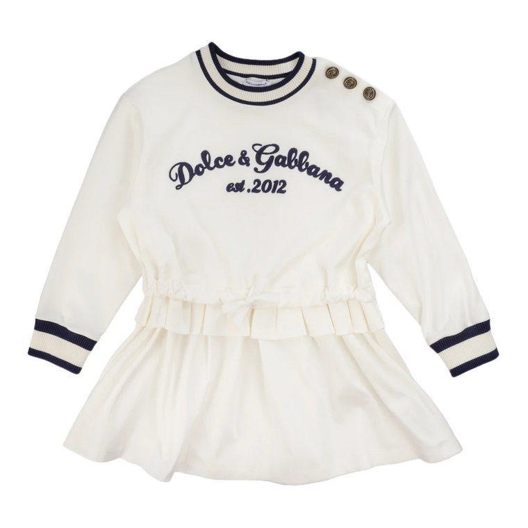 Sukienka dla dziewczynki - Biały - Regularny krój - 100% bawełna Dolce & Gabbana