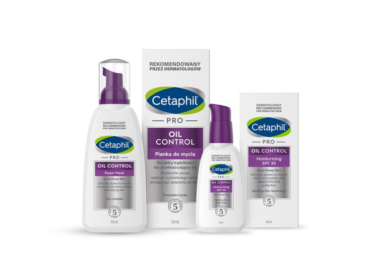 Cetaphil Zestaw kosmetyków: Pro Oil Control Krem nawilżająco-matujący SPF30 + Pro Oil Control Pianka do mycia