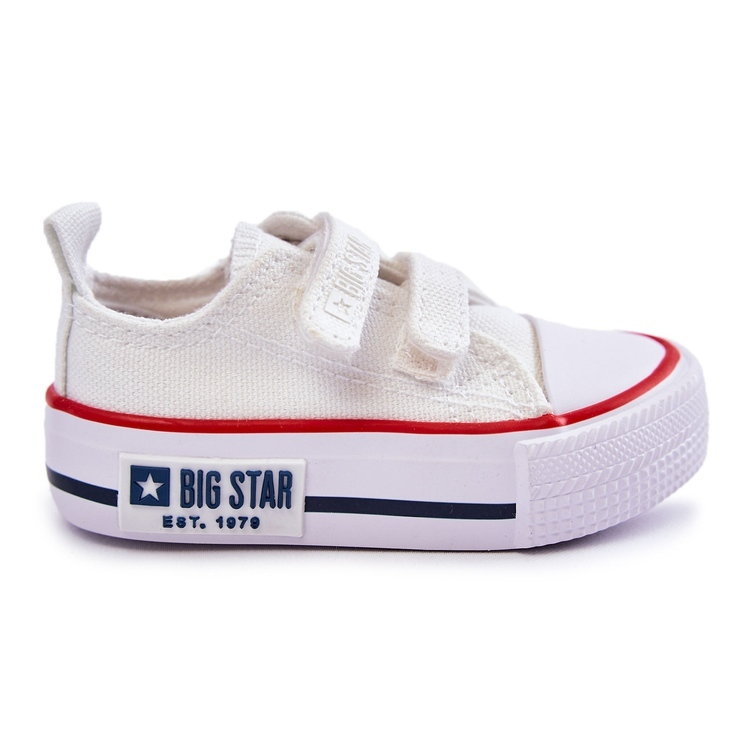 BIG STAR SHOES Dziecięce Materiałowe Trampki Na Rzep Big Star KK374079 Białe