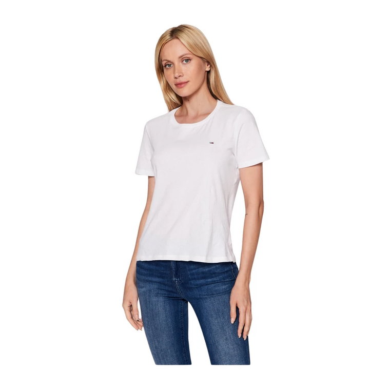 Podstawowa Koszulka z Organicznej Bawełny - Biała Tommy Jeans