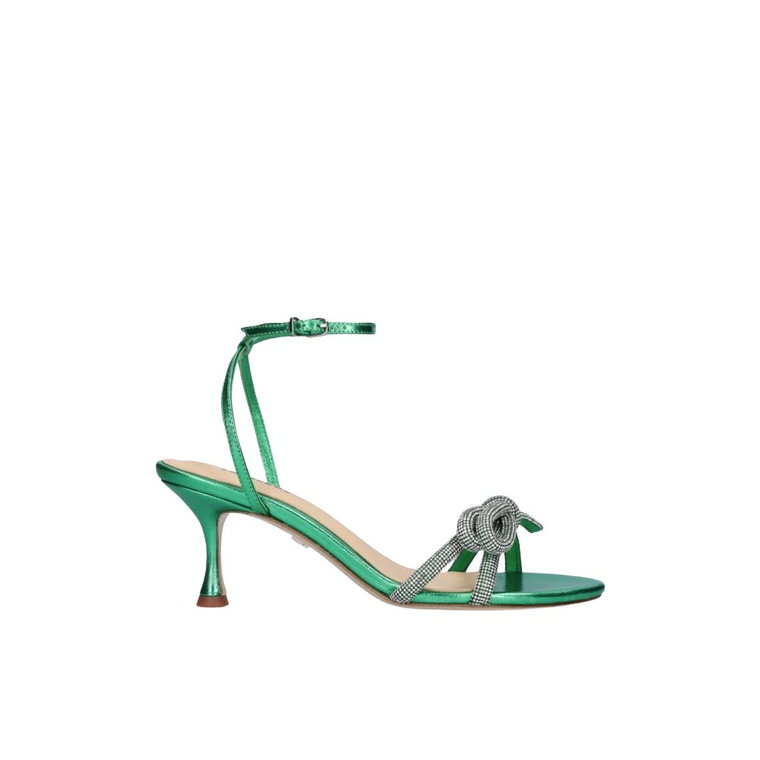 Iridescent Leather Sandals with Jewel Detail Lola Cruz