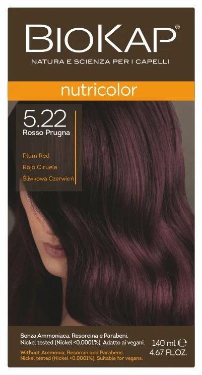 Biokap Nutricolor Farba do włosów 5.22 Śliwkowa Czerwień 140 ml