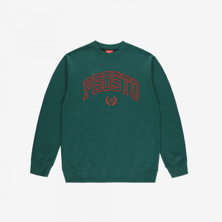 Męska bluza dresowa nierozpinana bez kaptura Prosto Crewneck Varsity - zielona