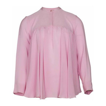 Giambattista Valli Pre-owned, pre-owned Shirred Long Sleeve Blouse In Różowy, female,